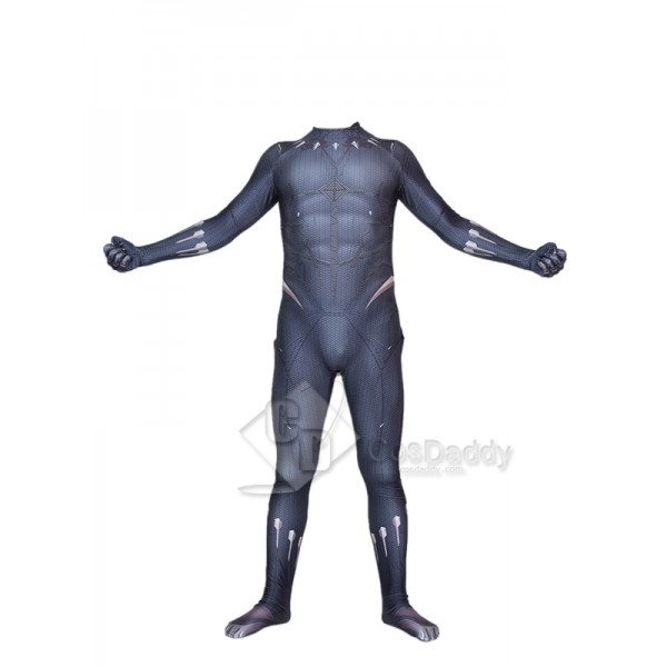 Cosdaddy Marvel Hero T'Challa Cosplay Jumpsuit Black Panther Cosplay Battle suit Full Set Costume