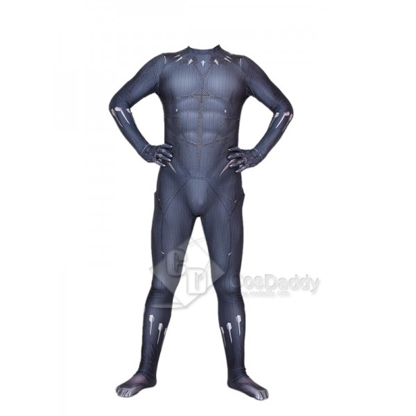 Cosdaddy Marvel Hero T'Challa Cosplay Jumpsuit Black Panther Cosplay Battle suit Full Set Costume