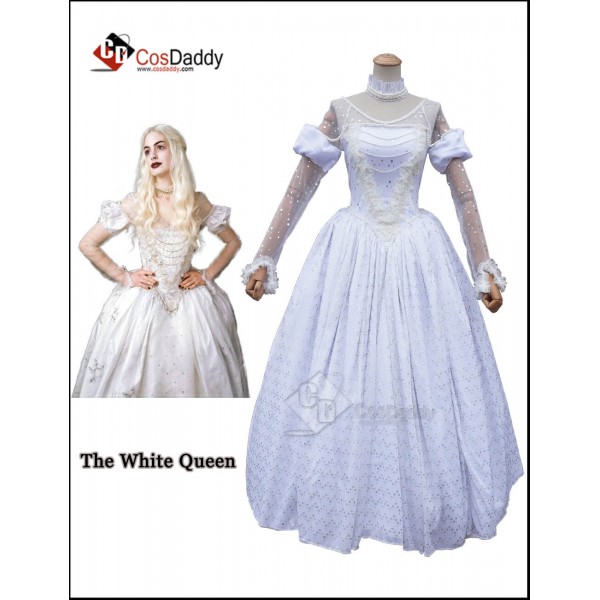 Alice in Wonderland 2 The White Queen Mirana Cosplay Dress Costume