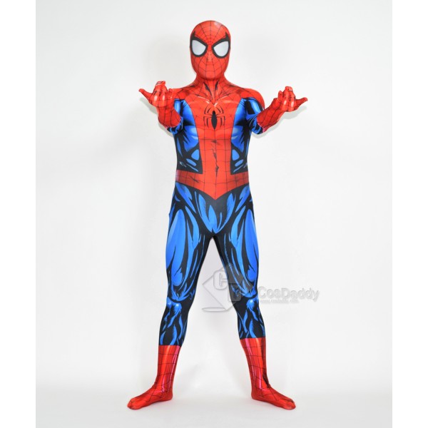 Cosdaddy Spider-man Cosplay Red Costume Jumpsuit