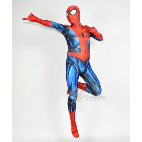 Cosdaddy Spider-man Cosplay Red Costume Jumpsuit