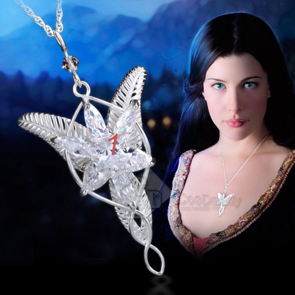 The Lord of the Rings Arwen Evenstar Necklace Silver Halloween Prop Platinum-plated Alloy
