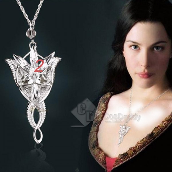 The Lord of the Rings Arwen Evenstar Necklace Silver Halloween Prop Platinum-plated Alloy