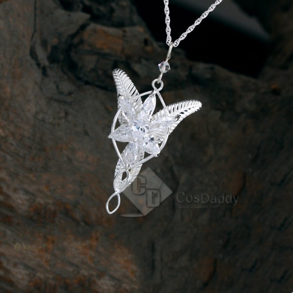 The Lord of the Rings Arwen Evenstar Necklace Silver Halloween Prop Platinum-plated Alloy