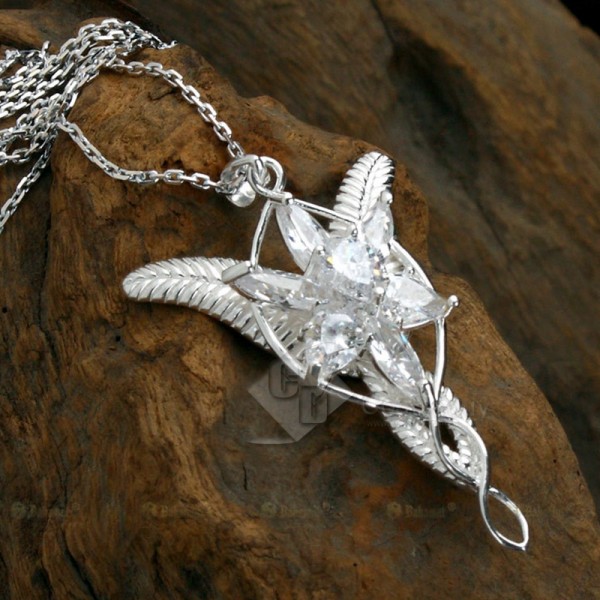 The Lord of the Rings Arwen Evenstar Necklace Silver Halloween Prop Platinum-plated Alloy