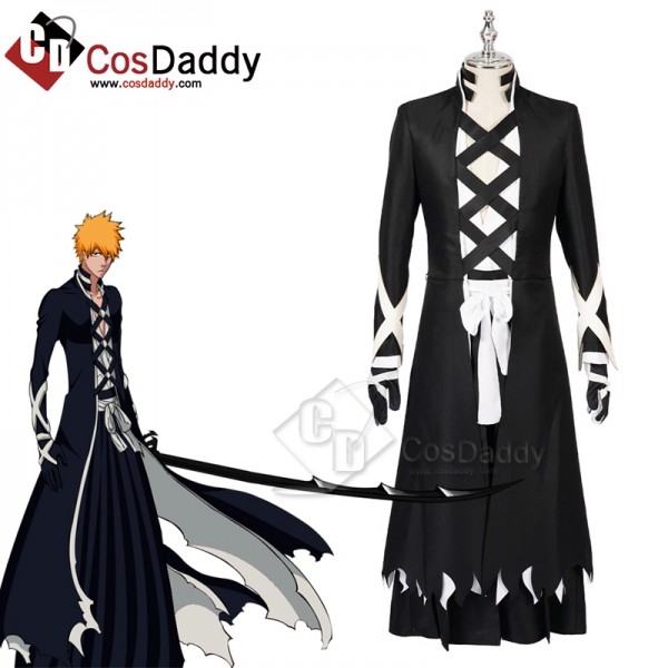 2022 Anime Bleach Ichigo Kurosaki Fullbring Bankai Look Cosplay Costume Halloween Carnival Suit