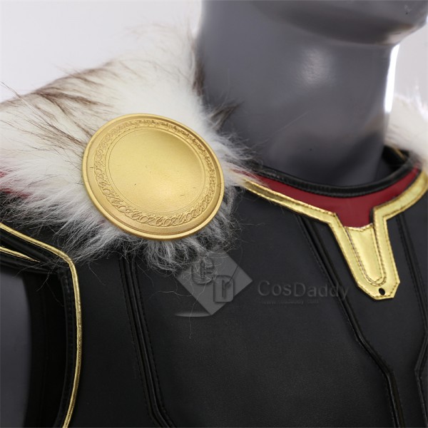 2022 Thor 4 Love and Thunder Cosplay Costume Thor Black Suit With Fur Collar