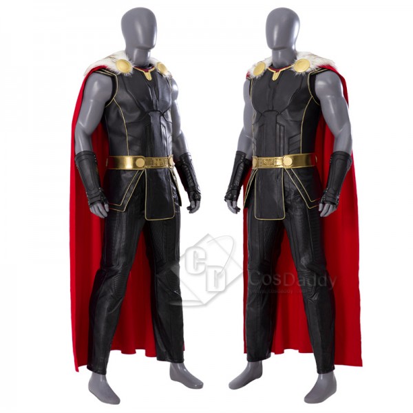 2022 Thor 4 Love and Thunder Cosplay Costume Thor Black Suit With Fur Collar