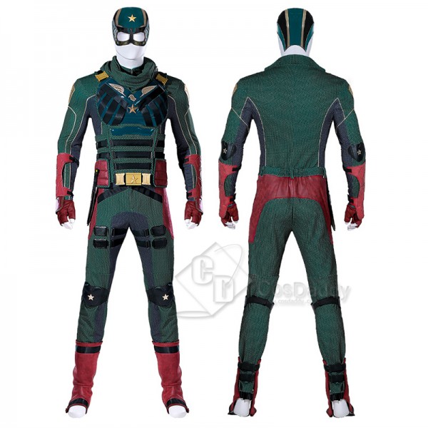 The Boys Season 3 Soldier Boy Ben Cosplay Costume Leather Green Superhero Battle Outfit