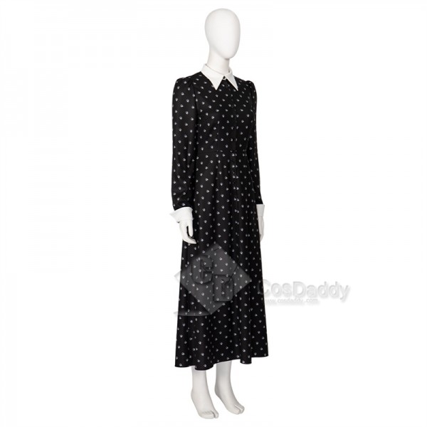 2022 The Addams Family Wednesday Friday Addams Cosplay Costume Black Dress Halloween Suit