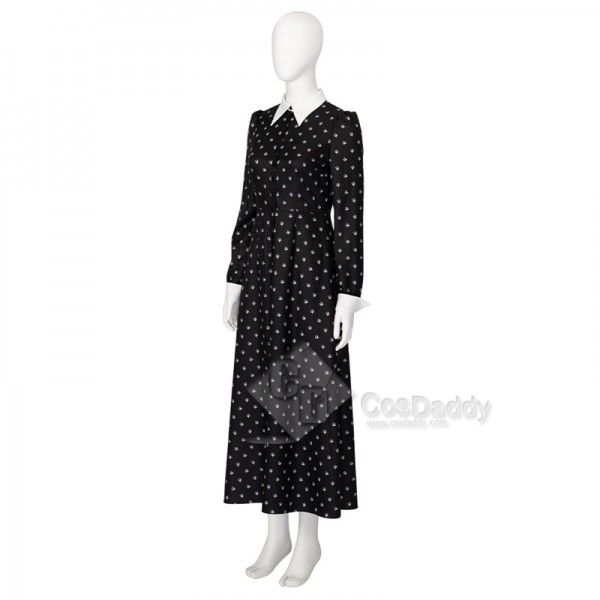 2022 The Addams Family Wednesday Friday Addams Cosplay Costume Black Dress Halloween Suit