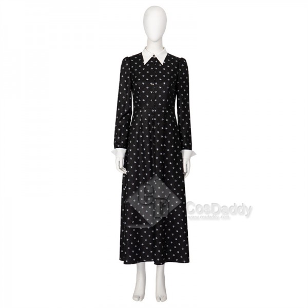 2022 The Addams Family Wednesday Friday Addams Cosplay Costume Black Dress Halloween Suit