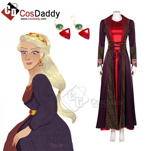 House of The Dragon Rhaenyra Targaryen Cosplay Costume Women Dress Halloween Party Suit