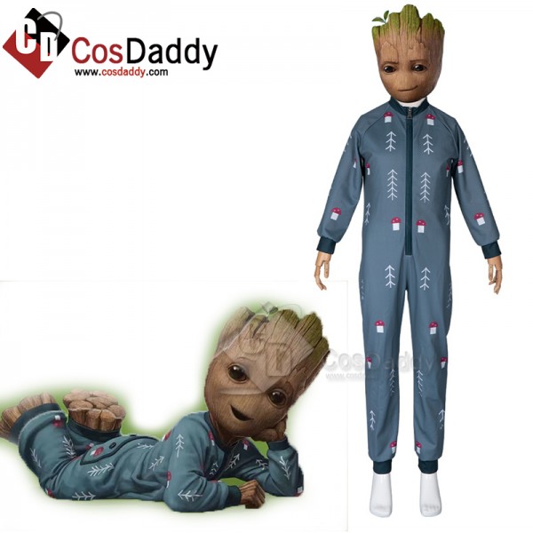 2022 Guardians Of The Galaxy I Am Groot Cosplay Costume Kids Groot  Jumpsuit