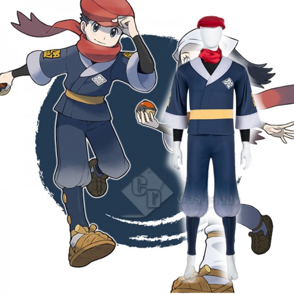 Anime Pokémon Legends: Arceus Male Grotagonist Rei Cosplay Costume Halloween Carnival Suit