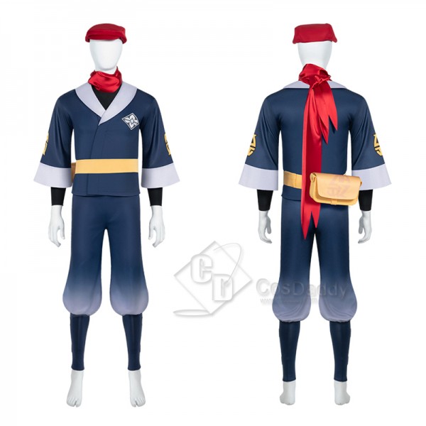 Anime Pokémon Legends: Arceus Male Grotagonist Rei Cosplay Costume Halloween Carnival Suit