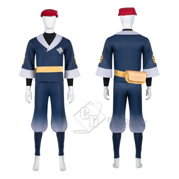 Anime Pokémon Legends: Arceus Male Grotagonist Rei Cosplay Costume Halloween Carnival Suit