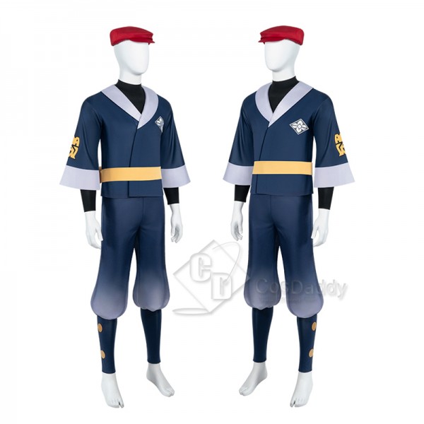 Anime Pokémon Legends: Arceus Male Grotagonist Rei Cosplay Costume Halloween Carnival Suit