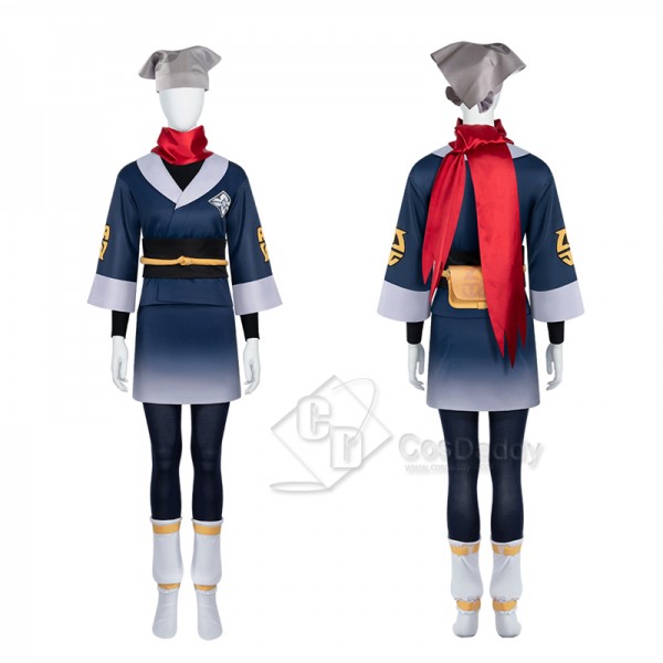 Anime Pokémon Legends: Arceus Female Grotagonist Akari Cosplay Costume Halloween Carnival Suit