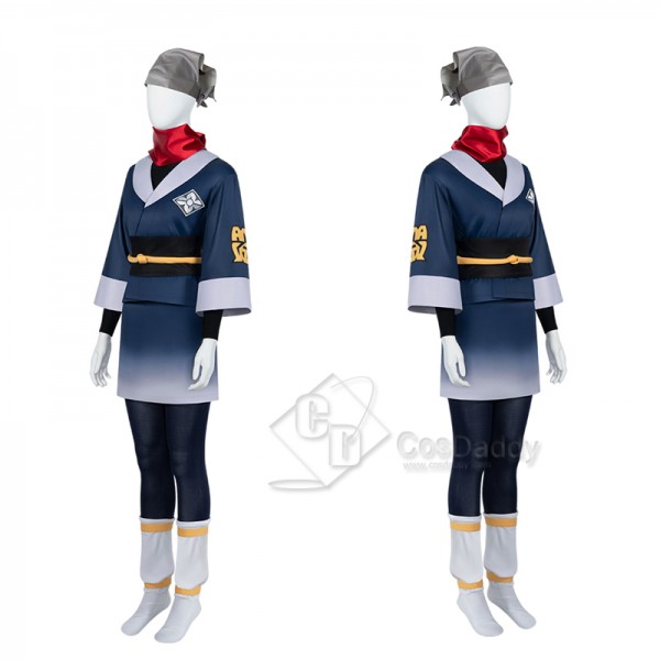 Anime Pokémon Legends: Arceus Female Grotagonist Akari Cosplay Costume Halloween Carnival Suit