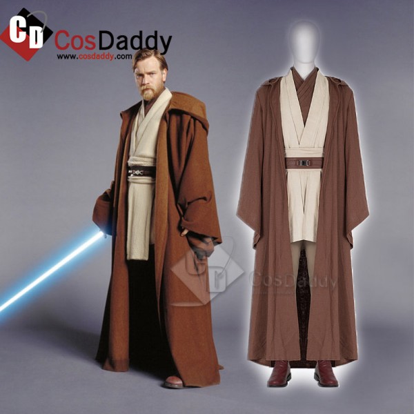 Star Wars Episode 3 Revenge of The Sith Obi-Wan Kenobi Cosplay Costume Halloween Carnival Suit
