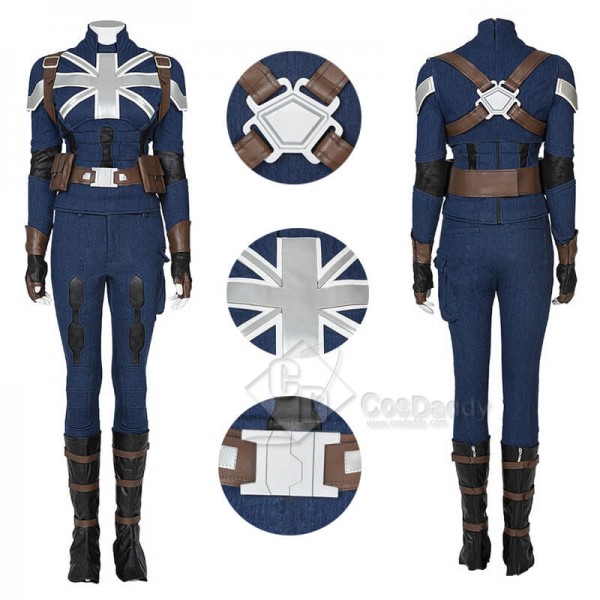 What If Carter Halloween Suit Captain America Peggy Carter Cosplay Costumes