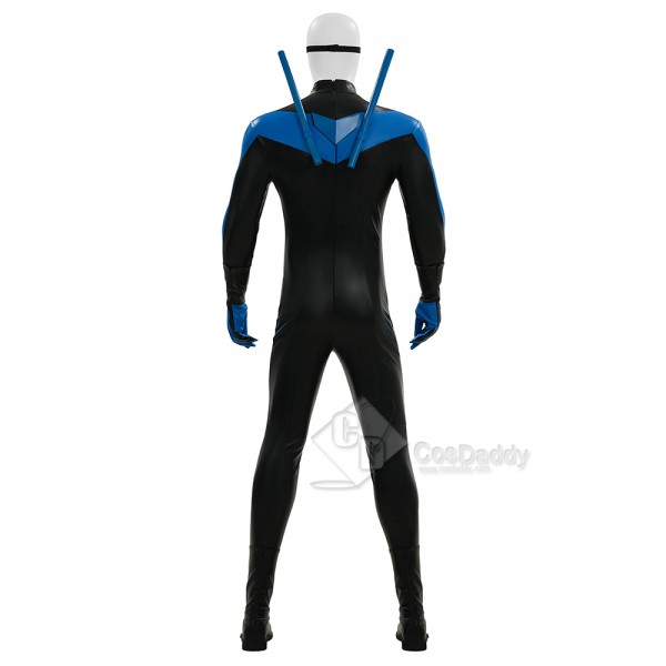 Cosdaddy Comic Nightwing Dick Grayson Cosplay Costume Nightwing Leather Jumpsuit