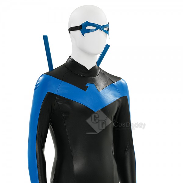 Cosdaddy Comic Nightwing Dick Grayson Cosplay Costume Nightwing Leather Jumpsuit