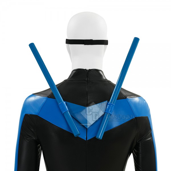 Cosdaddy Comic Nightwing Dick Grayson Cosplay Costume Nightwing Leather Jumpsuit