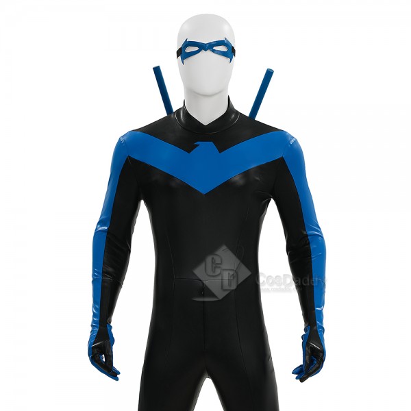 Cosdaddy Comic Nightwing Dick Grayson Cosplay Costume Nightwing Leather Jumpsuit