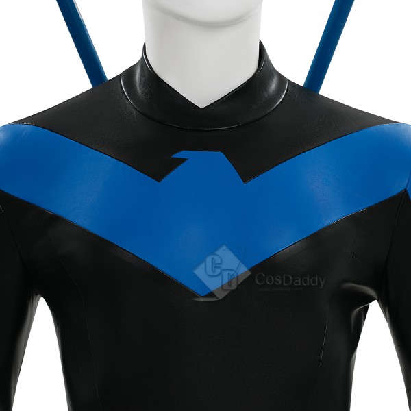 Cosdaddy Comic Nightwing Dick Grayson Cosplay Costume Nightwing Leather Jumpsuit