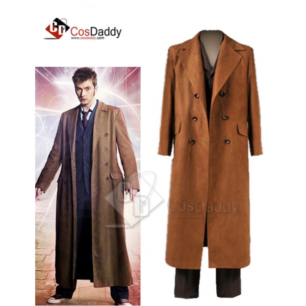 Doctor Who Ten 10th  Brown Trench Coat Suit  full ...