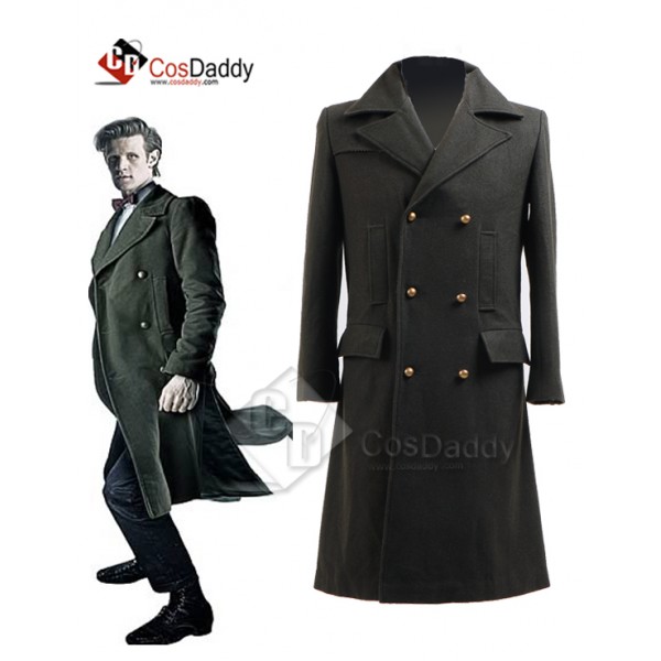 Doctor Who Eleventh 11th Doctor Green Wool  Coat C...