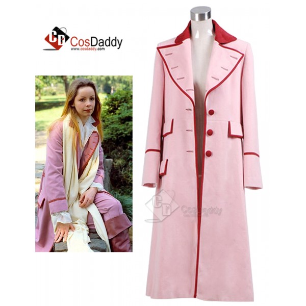 Doctor Who fifth Doctor Romana Long Pink Cashmere Trench Coat Cosplay Costume