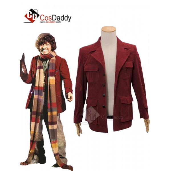 Doctor Who fourth 4th Doctor Dark Red Corduroy Jac...