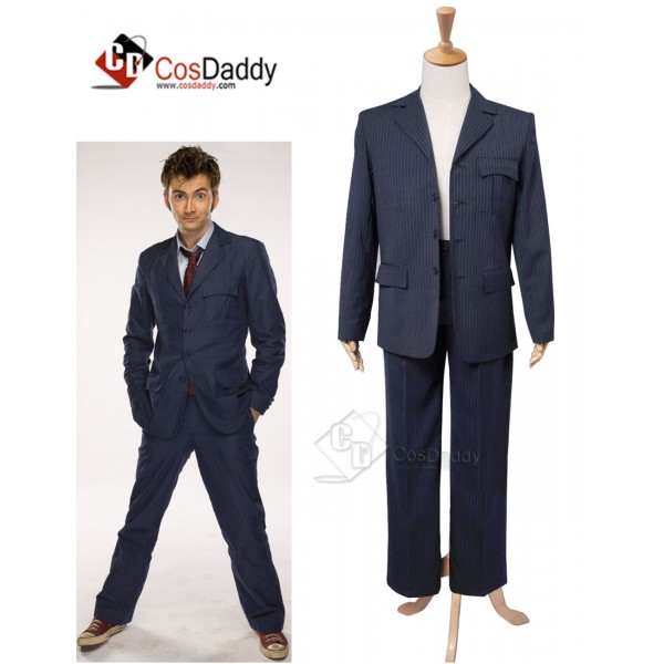 Doctor Who Tenth 10th Doctor Blue Pinstripe Suit C...