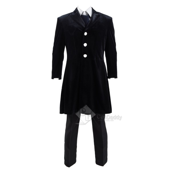 CosDaddy Christmas Specials Doctor  Who 12th Dr Mysterio Cosplay Costume Black&Navy Velvet Coat