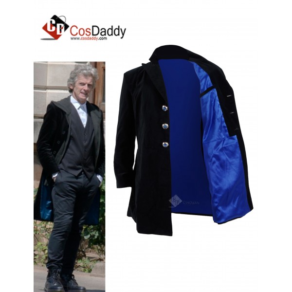 CosDaddy Christmas Specials Doctor  Who 12th Dr Mysterio Cosplay Costume Black&Navy Velvet Coat