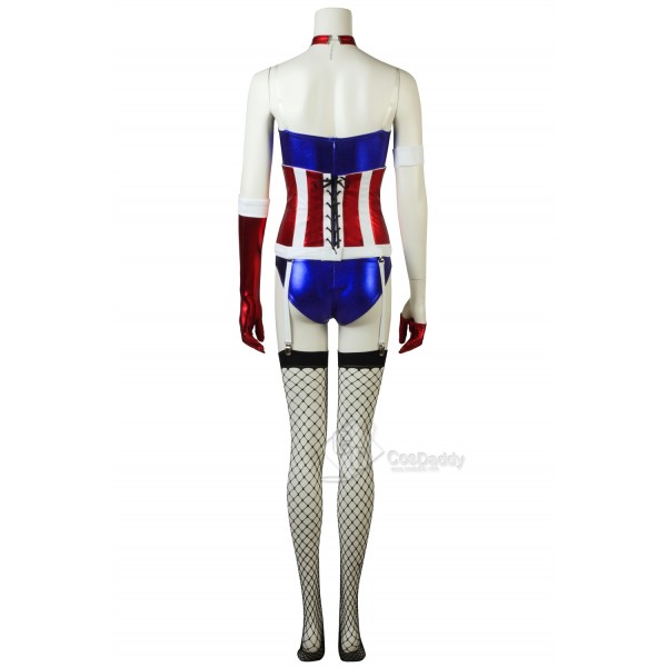 Captain America Bare Shoulders Girl's Dressing Cosplay Costume