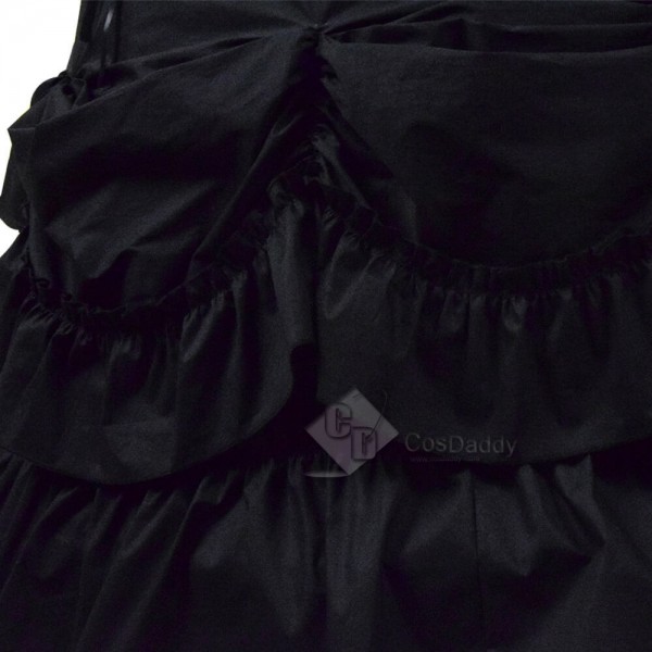  Cheap Black Gothic Lolita Dress Cosplay Costume For Sale
