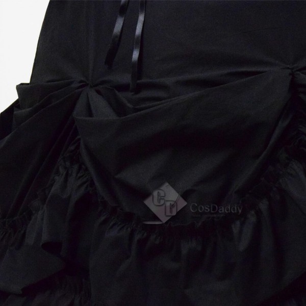  Cheap Black Gothic Lolita Dress Cosplay Costume For Sale