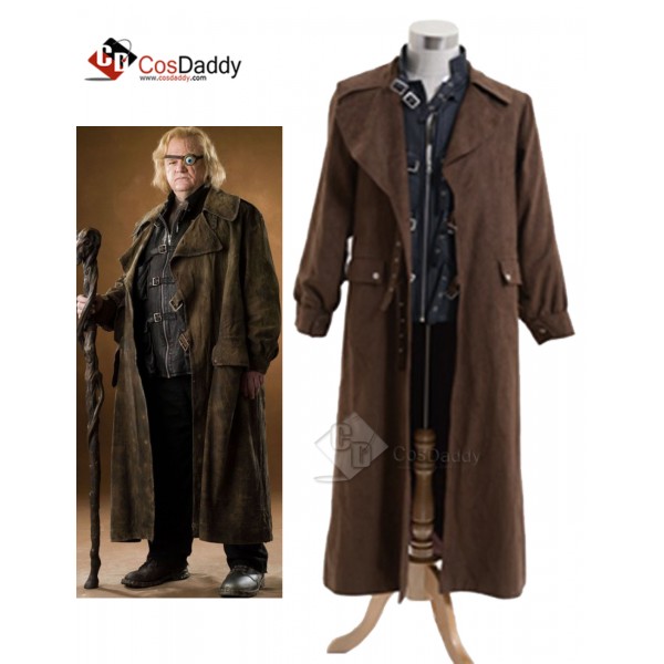 Harry Potter Alastor Moody Mad-Eye Trench Coat Vest Cosplay Costume 
