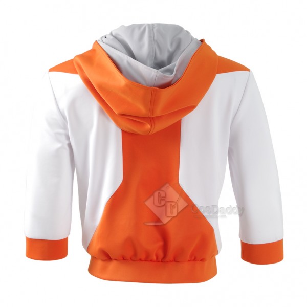 CosDaddy Pokemon Go Pocket Monster Trainer Costume Pokemon Go Team Suit Halloween Cosplay Men Orange Hoodie Pans Gloves
