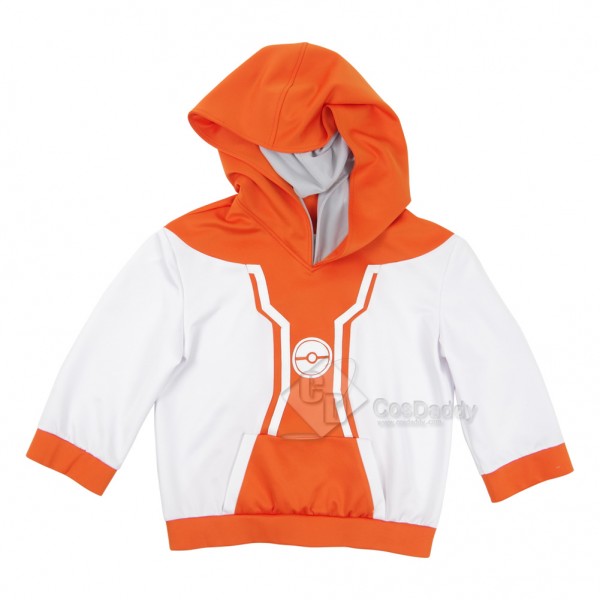 CosDaddy Pokemon Go Pocket Monster Trainer Costume Pokemon Go Team Suit Halloween Cosplay Men Orange Hoodie Pans Gloves