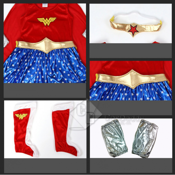 CosDaddy Wonder Woman Diana Prince Battle Suit Cosplay Costume For Childern