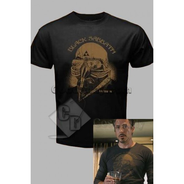 The Avengers Black Sabbath Iron Man Tony Stark T-S...