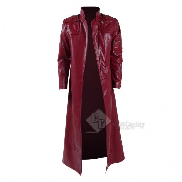 Cosdaddy Guardians of The Galaxy 2 Peter Quill Star-Lord Red Long Trench Coat Cosplay Costume 