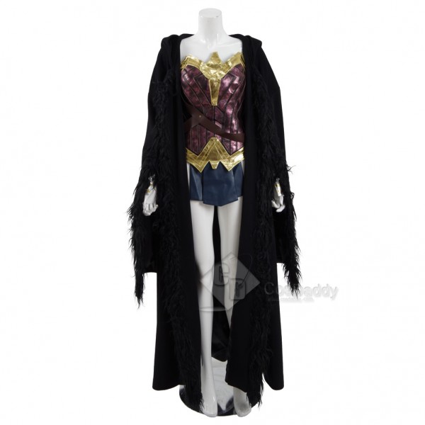 CosDaddy Wonder Woman Diana Prince Battle Suit + Black Cloak Cosplay Costume