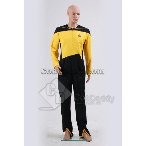 Star Trek Voyager Security/Operations Duty Uniform Yellow Jumpsuit Cosplay Costume