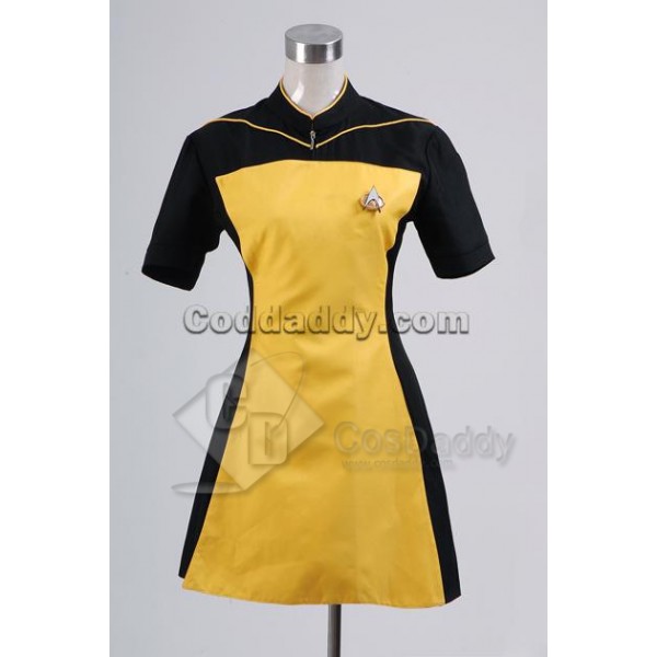 Star Trek TNG The Next Generation Yellow Skant Uniform Cosplay Costume